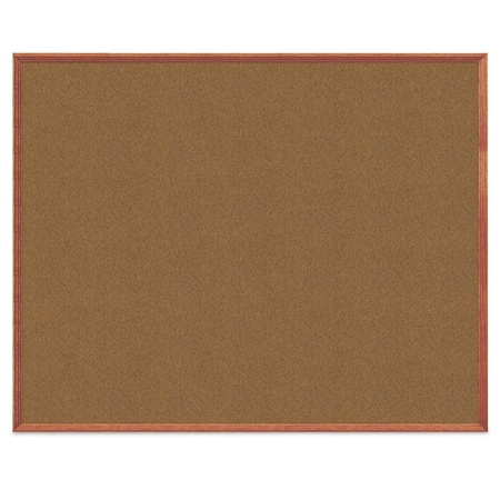 United Visual Products Wood Combo Board, 60"x36", Cherry/Black Porcelain & Rubber UVDECORK6036OAK-CHERRY-BLKPORC-RUBBER